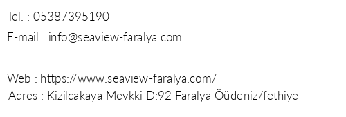 Seaview Faralya Boutique Hotel telefon numaralar, faks, e-mail, posta adresi ve iletiim bilgileri